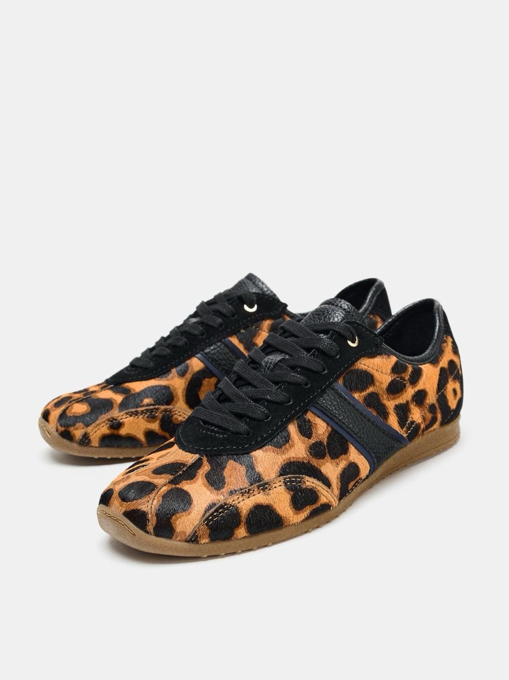 ZARA Animal print sheepskin leather ballet sneakers. 9 (40)